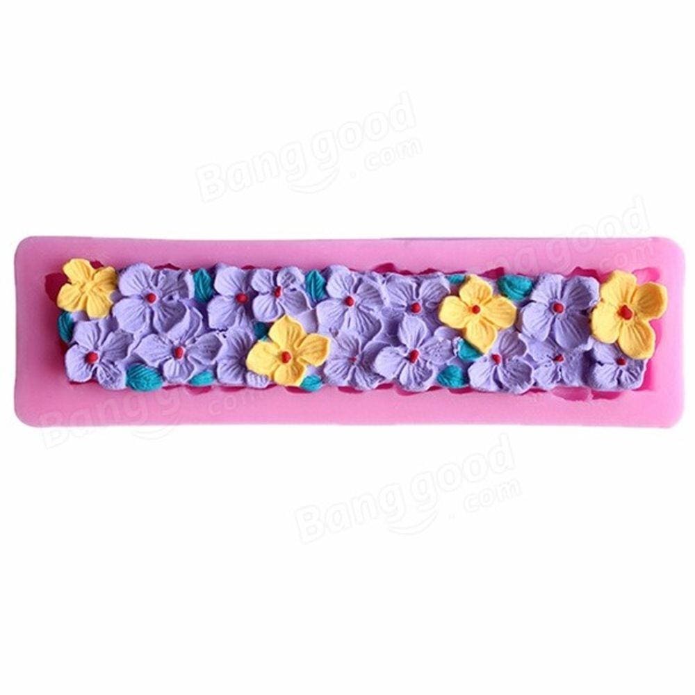 Molde De Silicone Tira De Flores