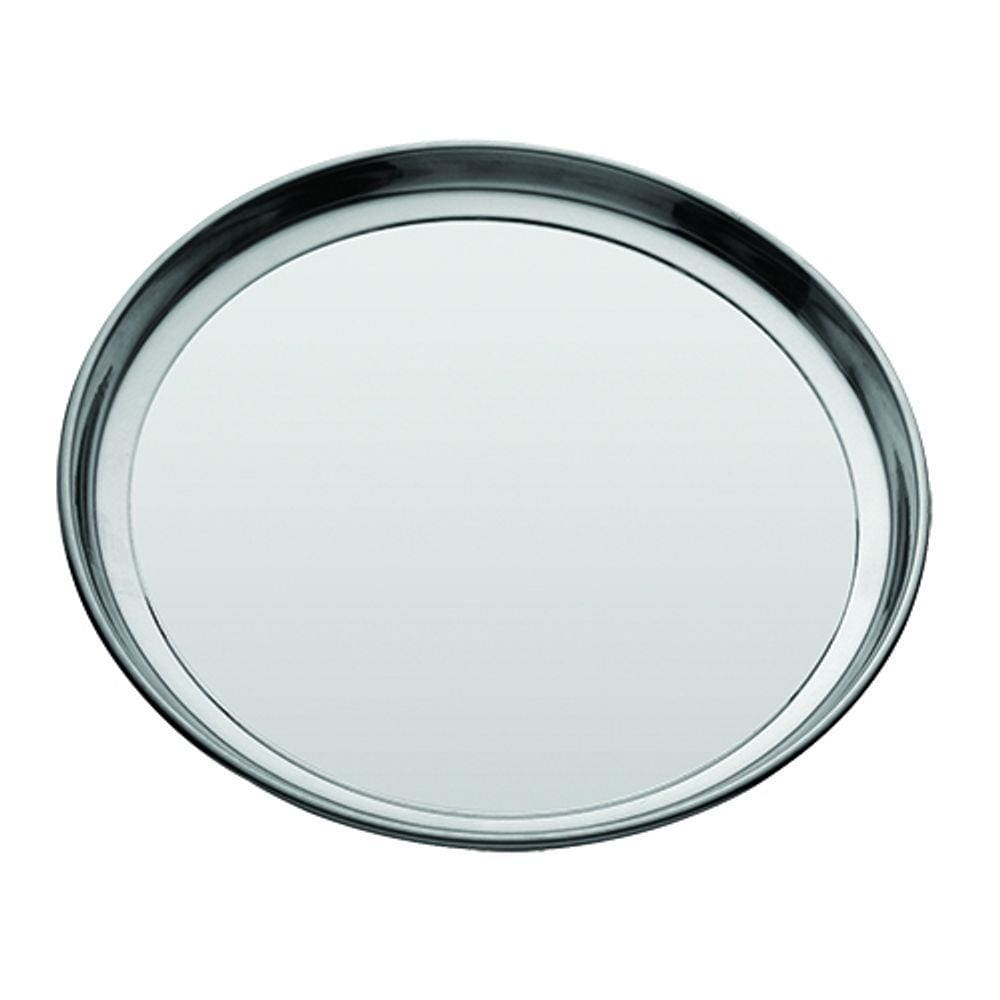 Bandeja Redonda Em Aco Inox D35xa2,8Cm