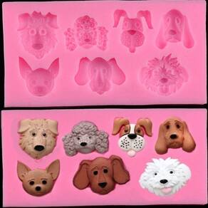 Molde De Silicone Rostos De Cachorros