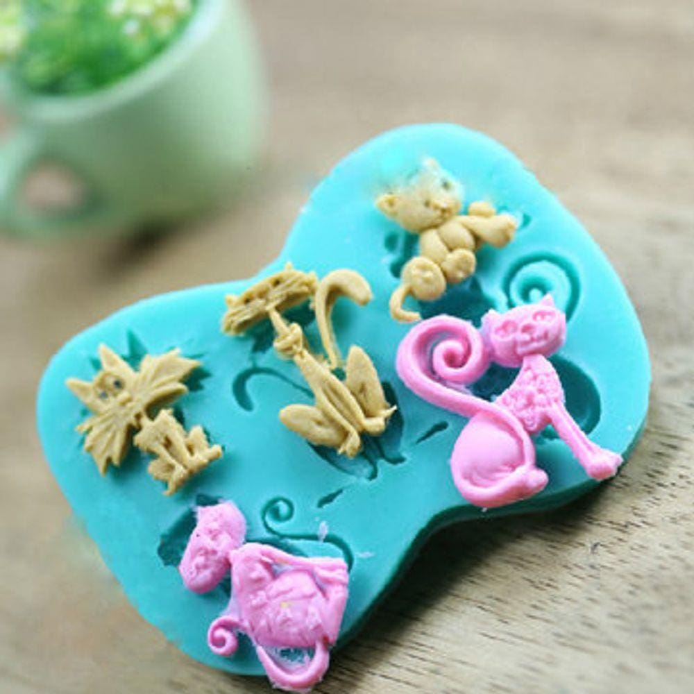 Molde De Silicone Gatos