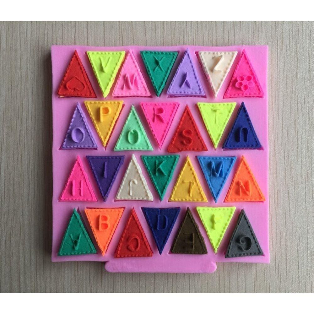Molde De Silicone Alfabeto De Bandeiras