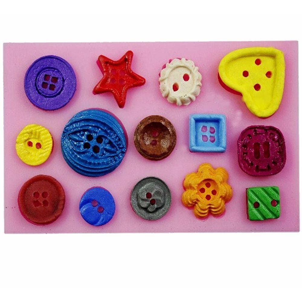 Molde De Silicone Botões