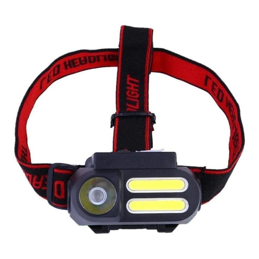 Lanterna Cabeça Capacete Recarregavel Led T6 + 1 Led Cob