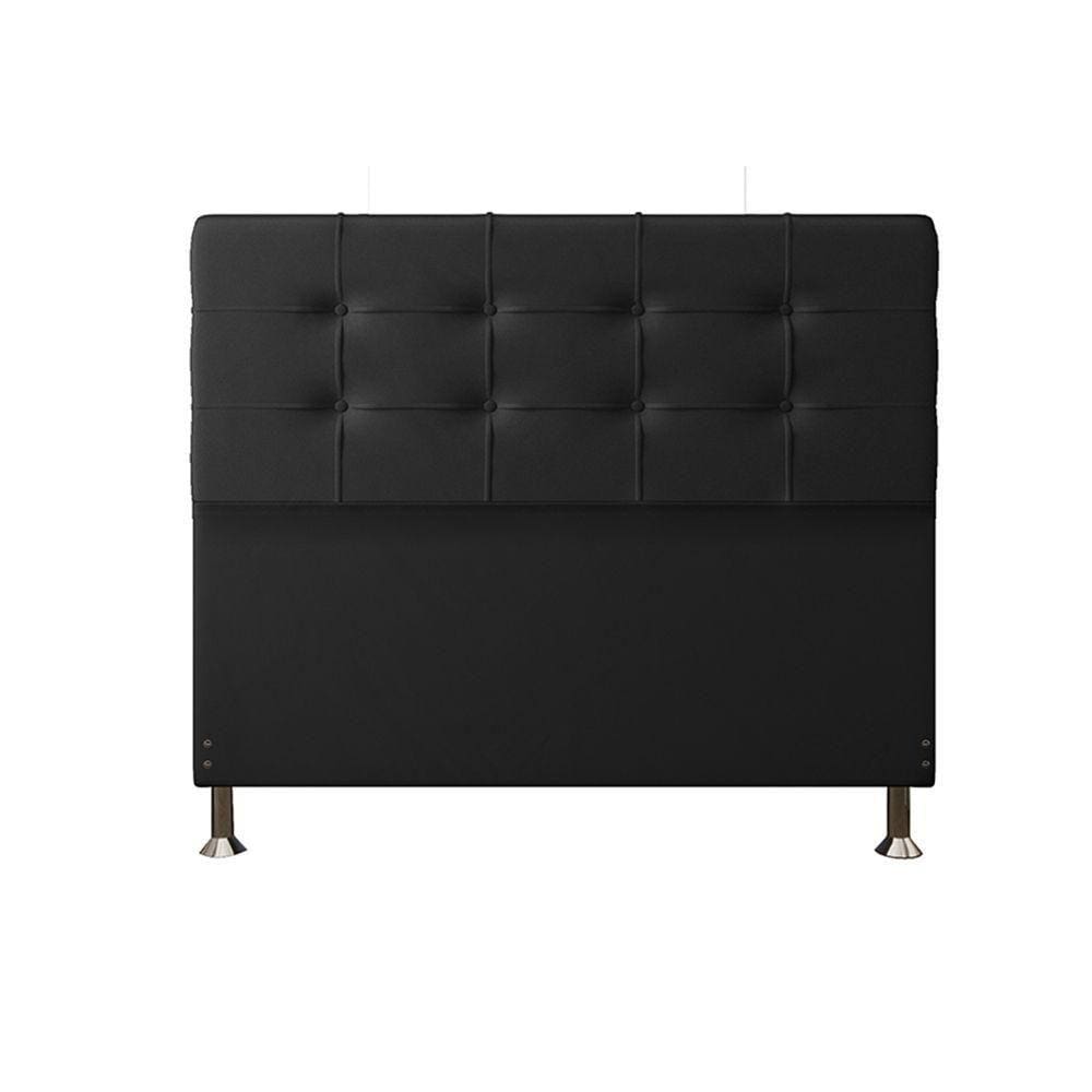 Cabeceira Casal 1,40m Atenas Suede Preto Dal Poz Estofados