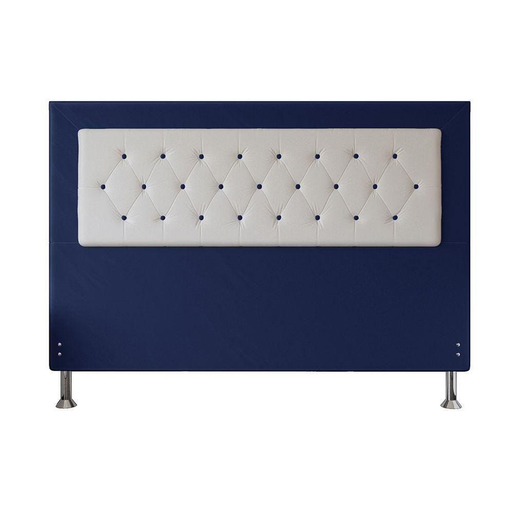 Cabeceira Casal 1,95m Havana Suede Azul Dal Poz Estofados