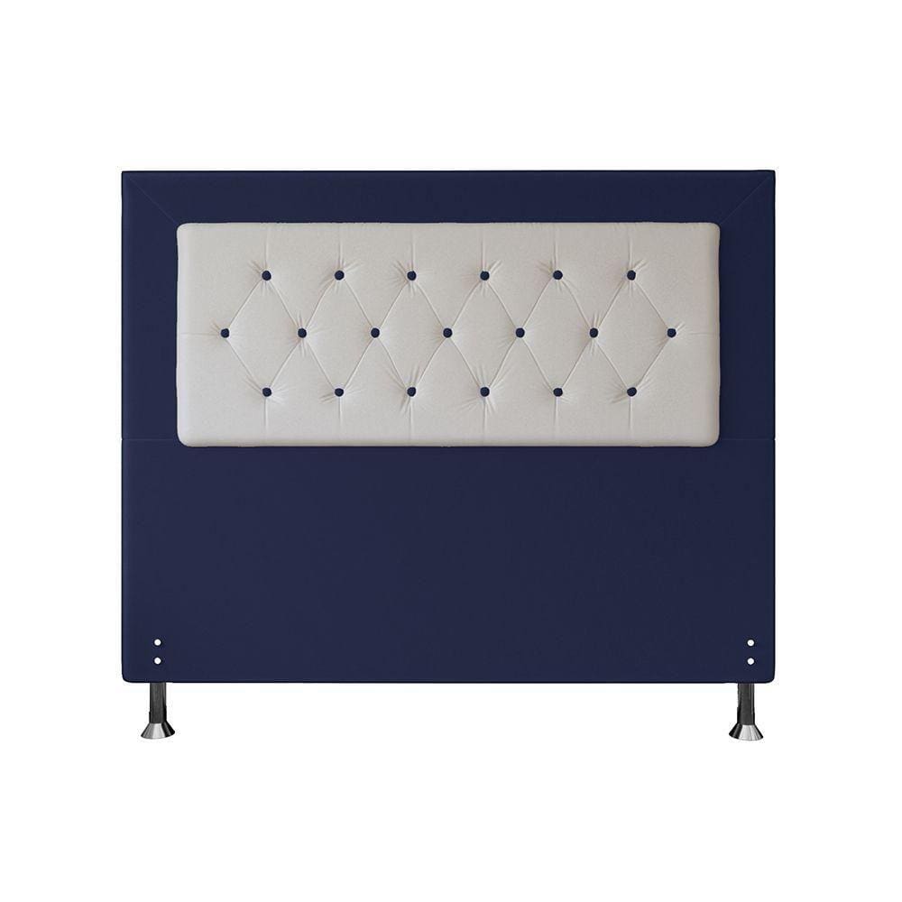 Cabeceira Casal 1,40m Havana Suede Azul Dal Poz Estofados