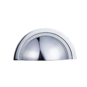 Puxador De Gaveta Concha Sobrepor Zen Shell - 64Mm Cromado