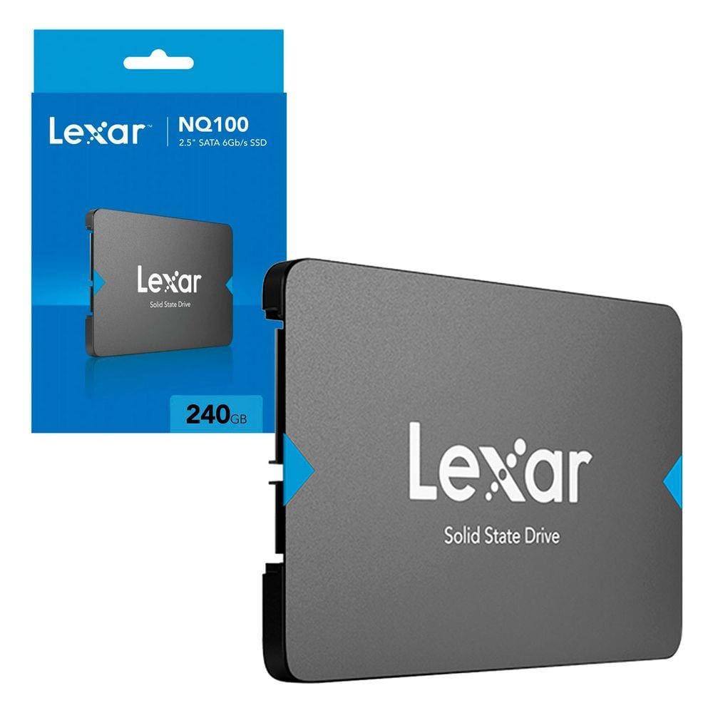 HD SSD 240GB Lexar NQ100, Leitura 550MB/s, 2.5” SATA III (6Gb/s)
