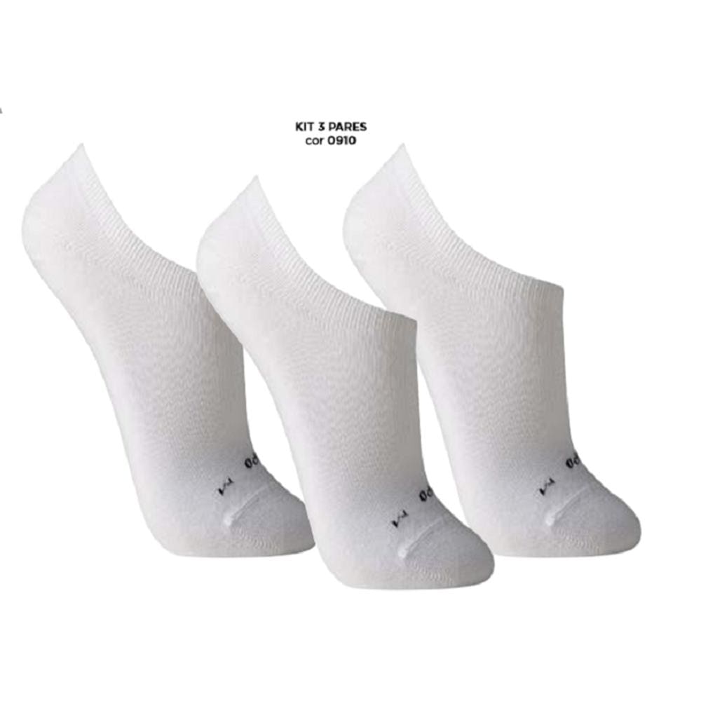 Kit 3 Pares Meias Sapatilha Invisível Lupo Unissex 03270
