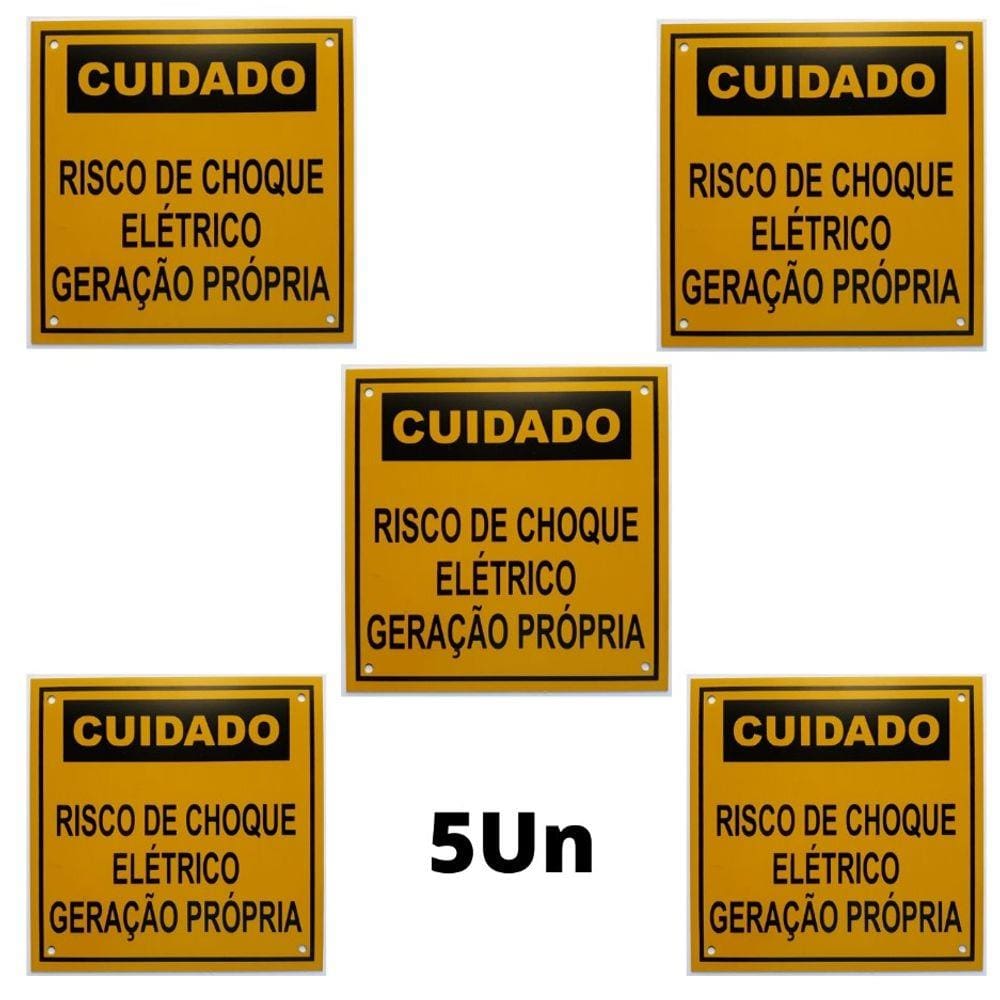 Placa Cuidado - Geração Própria - Padrão CPFL Tam 13x13 c/ 5un