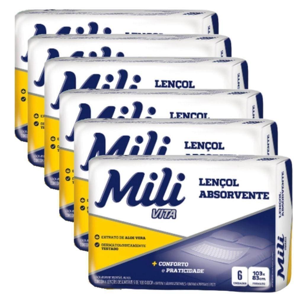 Lençol Descartável Absorvente Mili Vita 36 Lençóis
