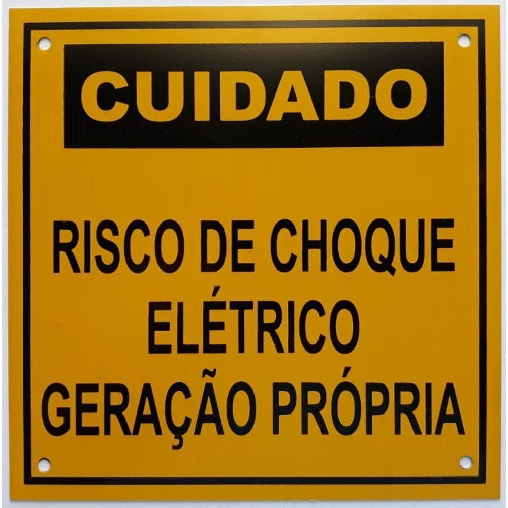 Placa Cuidado - Geração Própria - Padrão CPFL Tam 13x13 c/ 100un