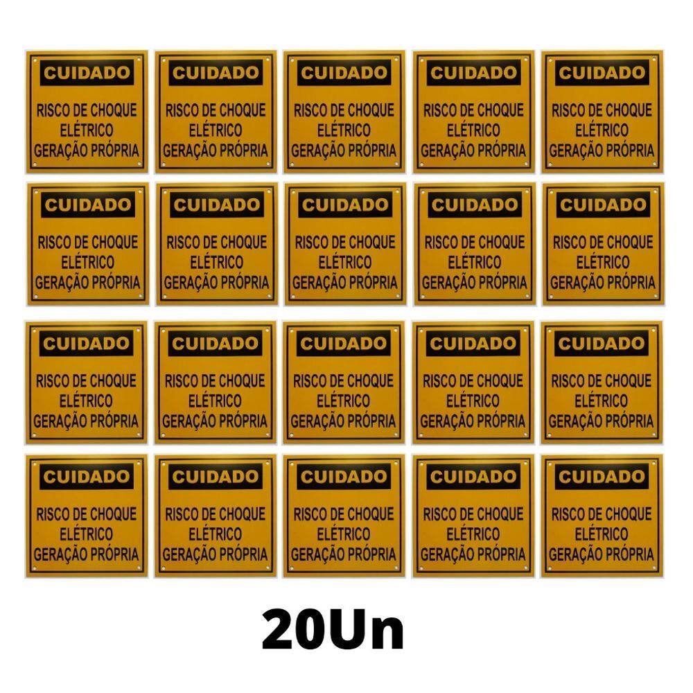 Placa Cuidado - Geração Própria - Padrão CPFL Tam 13x13 c/ 20un