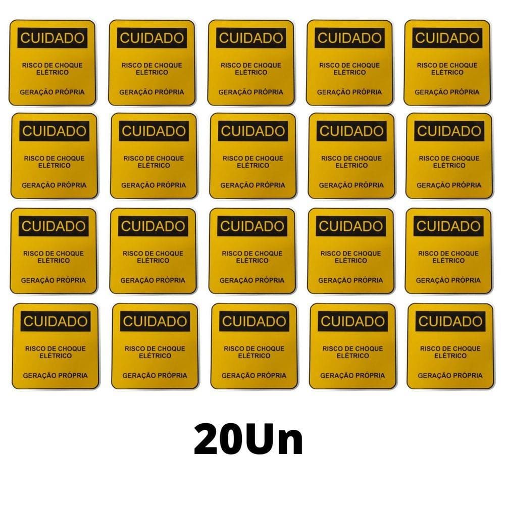 Placa Cuidado - Geração Própria - Padrão CPFL Tam 13x13 CA 20un