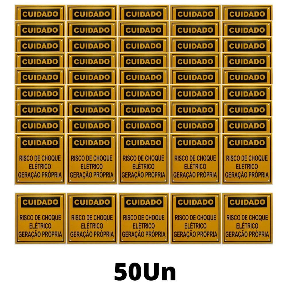 Placa Cuidado - Geração Própria - Padrão CPFL Tam 13x13 c/ 50un