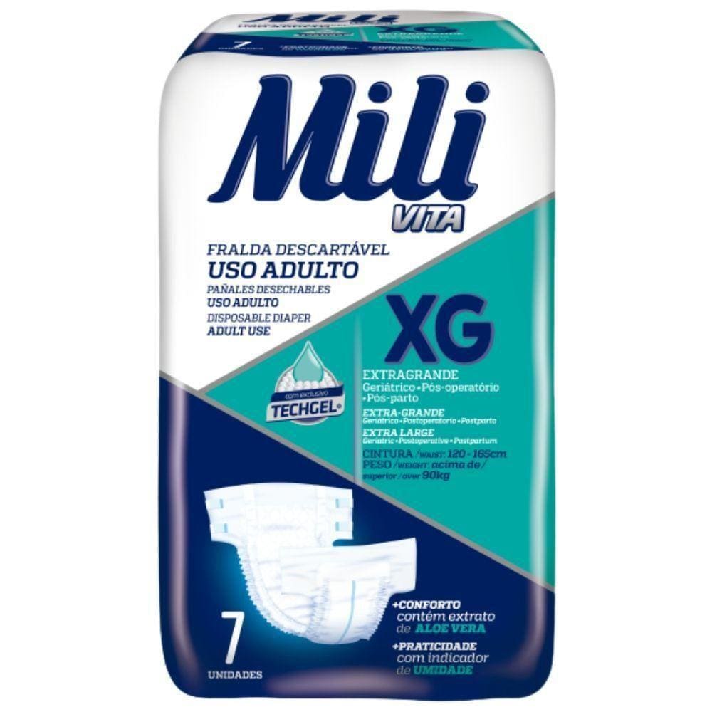 Fralda Geriátrica Mili Vita Tamanho Xg 1 Pacote Uso Adulto
