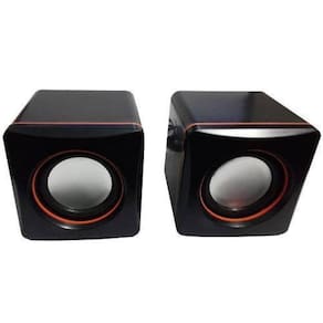 2 Caixinhas de Som Pc Notebook Mini Compacta Cor Preto Usb