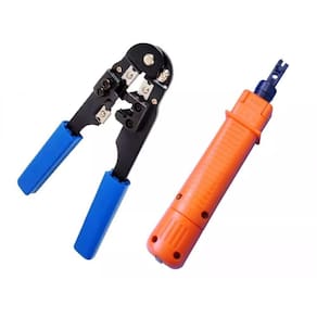 Kit Alicate Crimpar Rj45 8x8 + Alicate Punch Down de Impacto