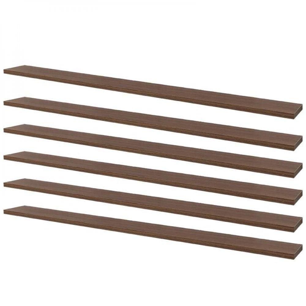 Kit 6 Prateleiras 90 X 10cm Nogal Suporte Invisível