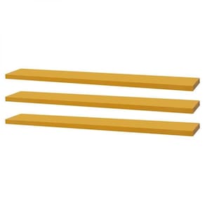 Kit 3 Prateleiras 70 X 15cm Amarela Suporte Invisível