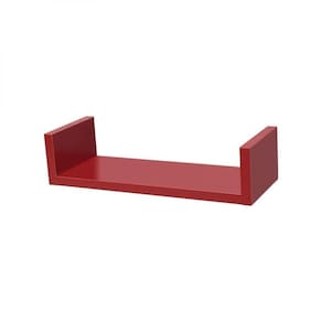 Prateleira U 50 X 15cm Vermelha Suporte Invisível