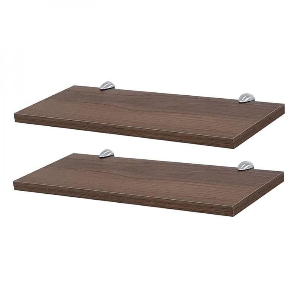 Kit 2 Prateleiras 60 X 15cm Nogal Com Suporte Tucano