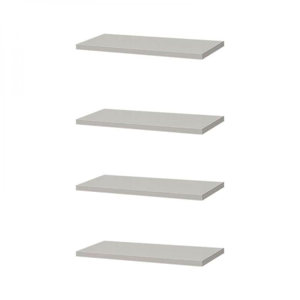 Kit 4 Prateleiras 30 x 15cm Branca Suporte Invisível