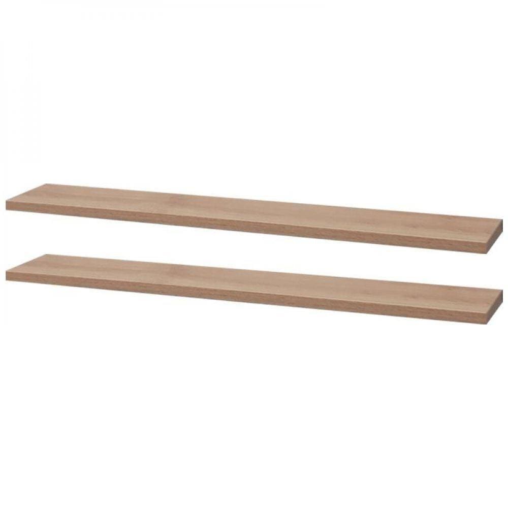Kit 2 Prateleiras 50 X 15cm Carvalho Suporte Invisível