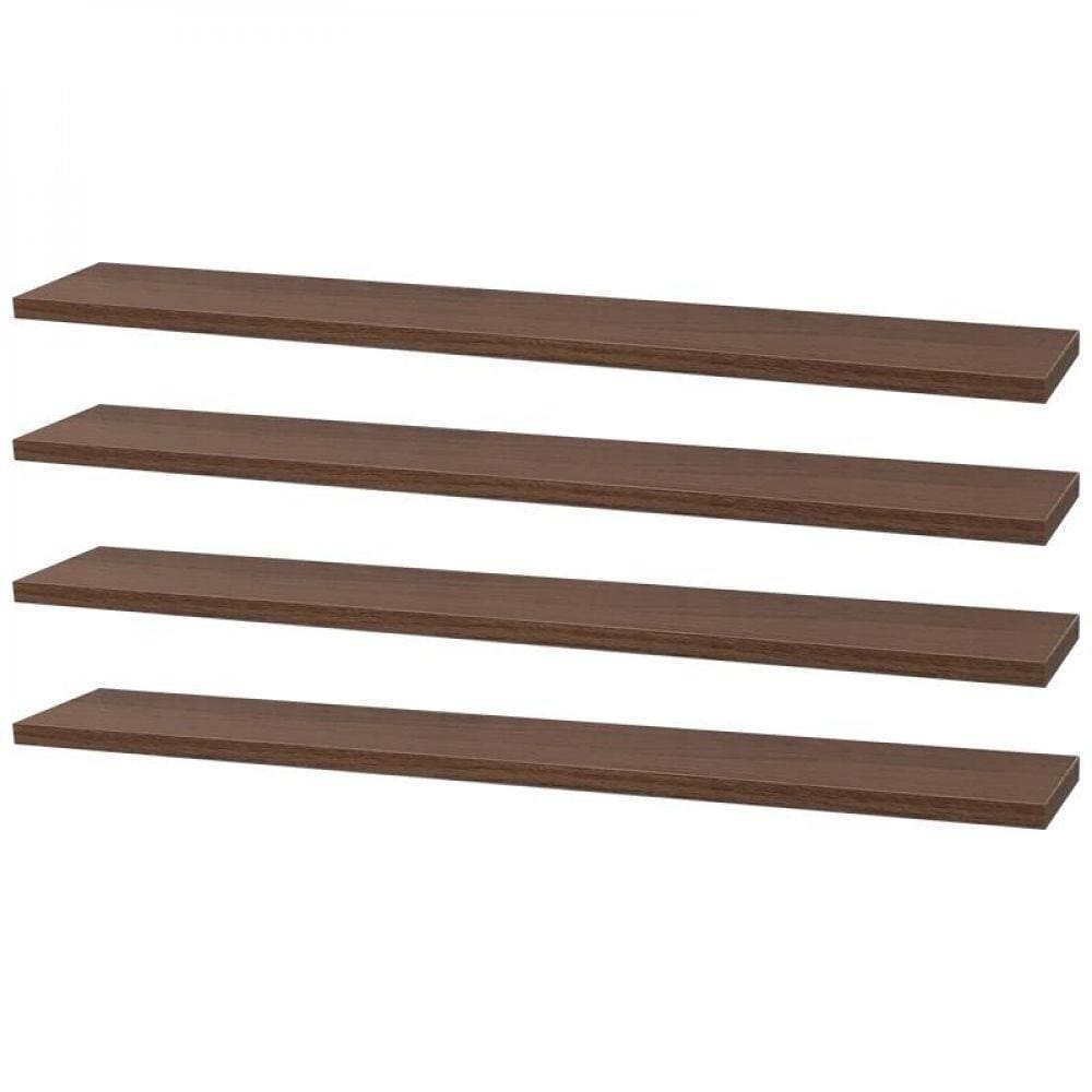 Kit 4 Prateleiras 60 X 15cm Nogal Suporte Invisível