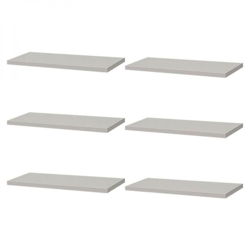 Kit 6 Prateleiras Branca Suporte Mercado das Prateleiras