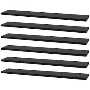 Kit 6 Prateleiras 70 X 10cm Preta Suporte Invisível
