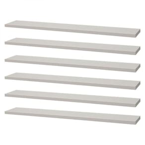 Kit 6 Prateleiras 60 X 10cm Branca Suporte Invisível