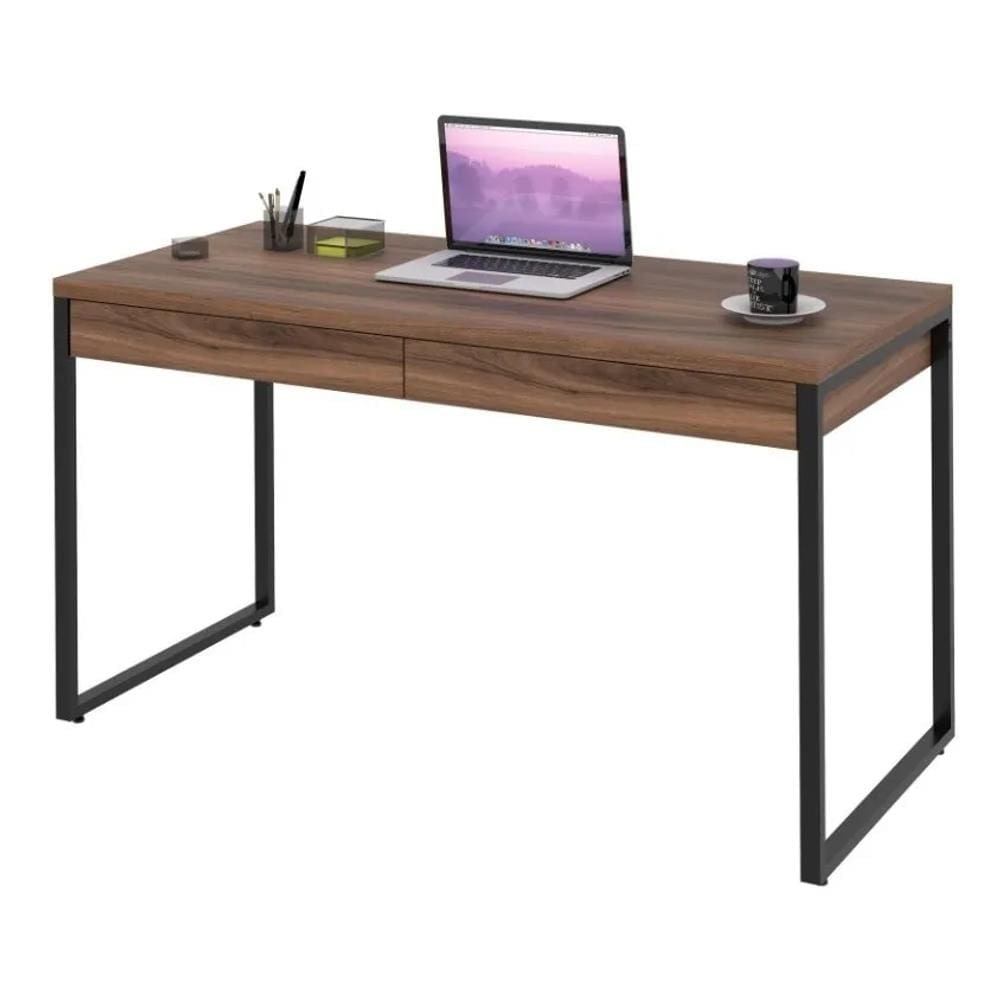 Mesa Escritório Office Estilo Industrial 1,10 M C/ 2 Gavetas