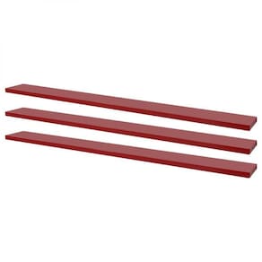 Kit 3 Prateleiras 100 X 20cm Vermelha Suporte Invisível