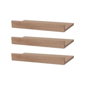 Kit 3 Prateleiras Porta Quadros 40 x 10cm Carvalho