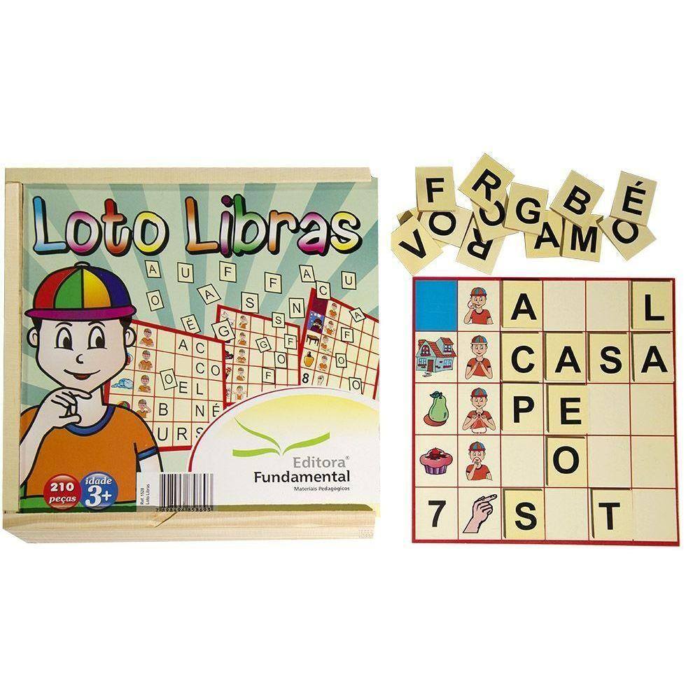 Loto Libras 210 Peças Em Mdf Em Madeira - Fundamental