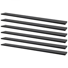 Kit 6 Prateleiras 80 X 20cm Preta Suporte Invisível