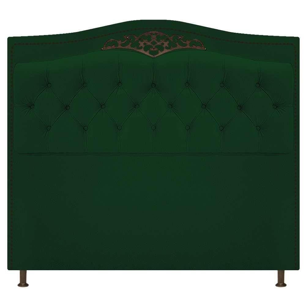 Cabeceira Estofada Yasmim 90cm Solteiro Suede Verde