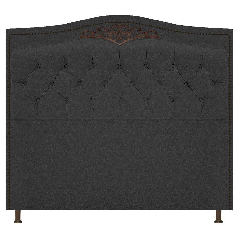 Cabeceira Estofada Yasmim 140 cm Casal Corano Preto
