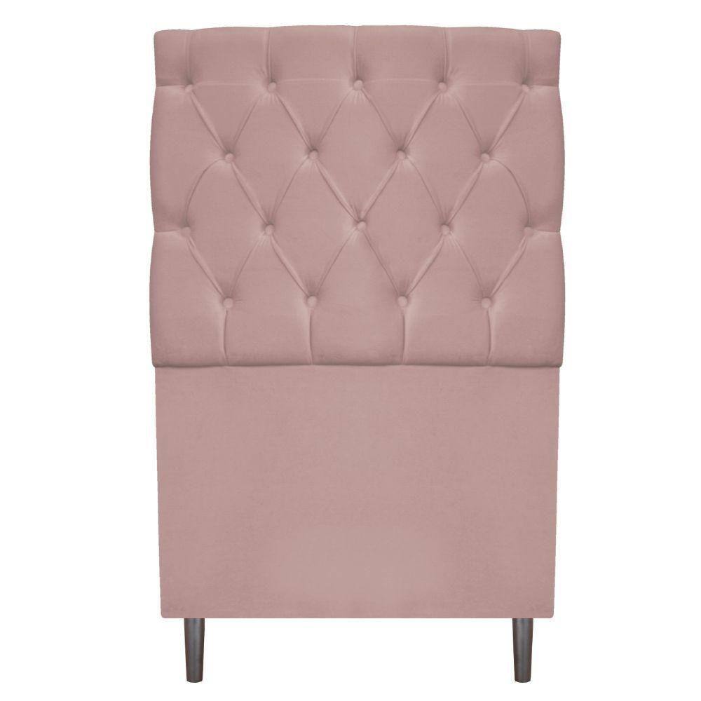 Cabeceira Estofada Liverpool 90 Cm Suede Rosê Adj Decor