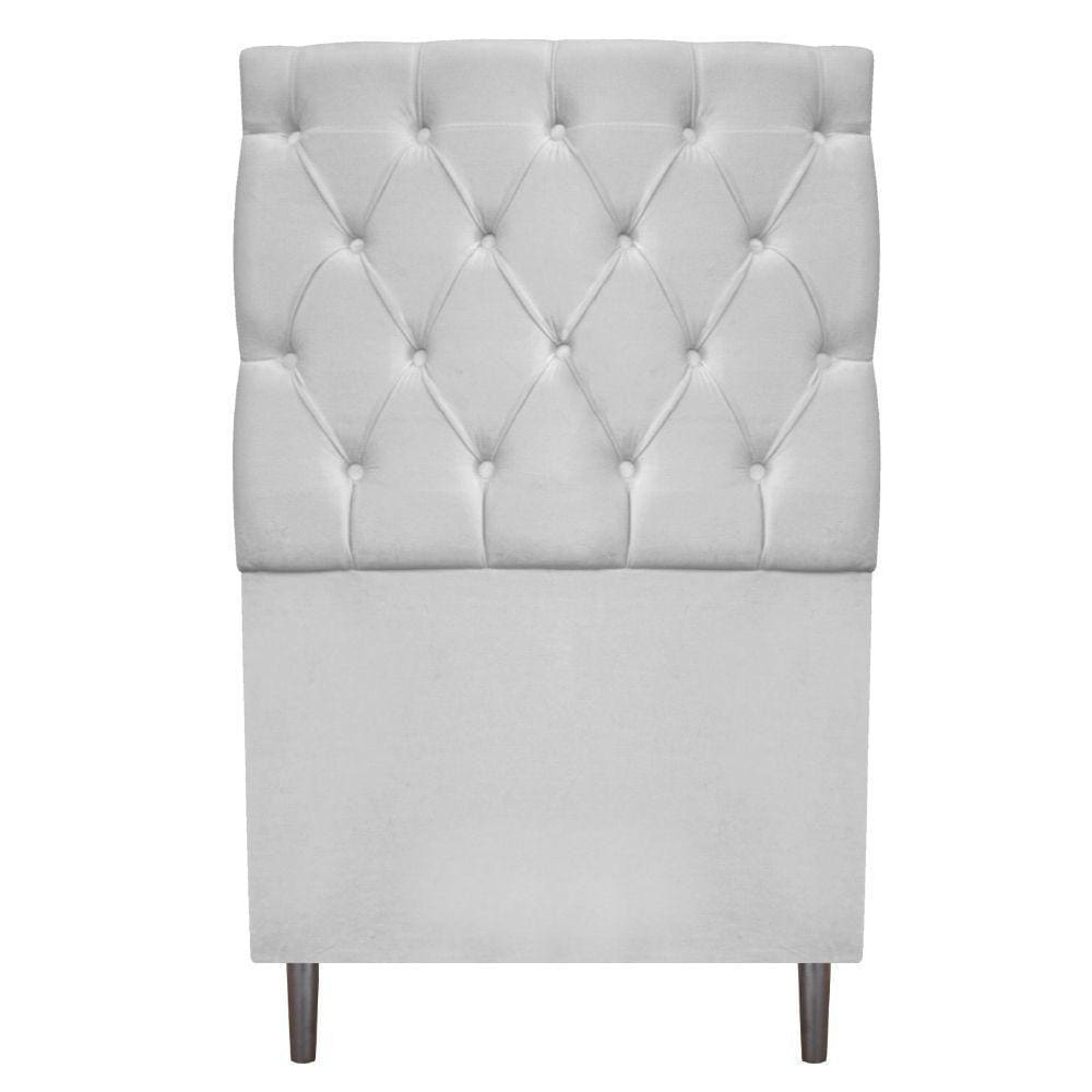 Cabeceira Estofada Liverpool 90 Cm Suede Branco Adj Decor