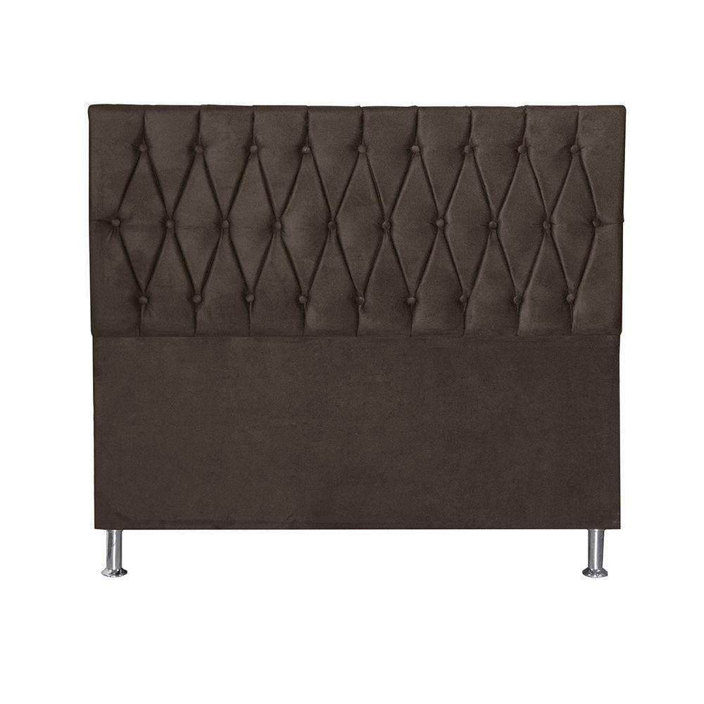 Cabeceira Casal 1,60m Paris Suede Marrom Dal Poz Estofados