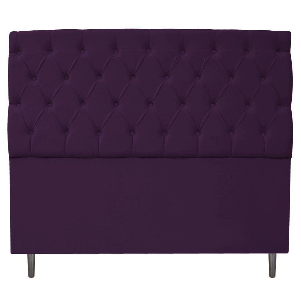 Cabeceira Estofada Liverpool 140 cm Casal Suede Roxo