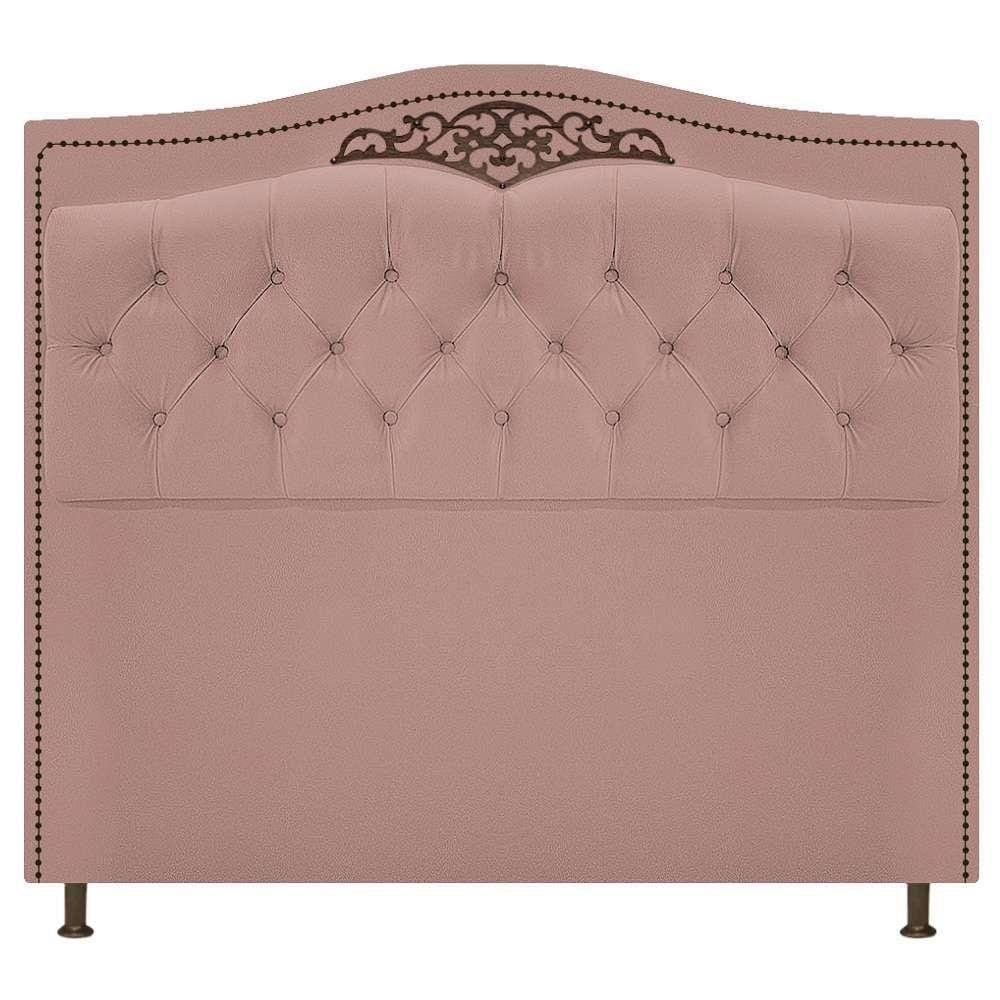 Cabeceira Estofada Yasmim 160 cm Queen Size Suede Rosê