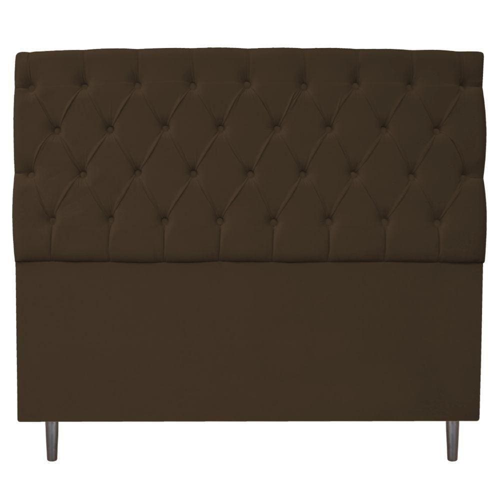 Cabeceira Estofada Liverpool 195cm King Suede Marrom