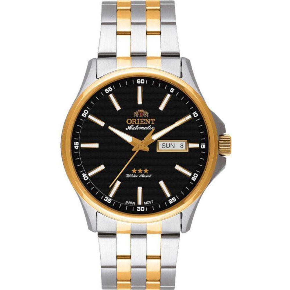 Relogio Masculino Orient Prateado Dourado Automatico 469TT043F-P1SK