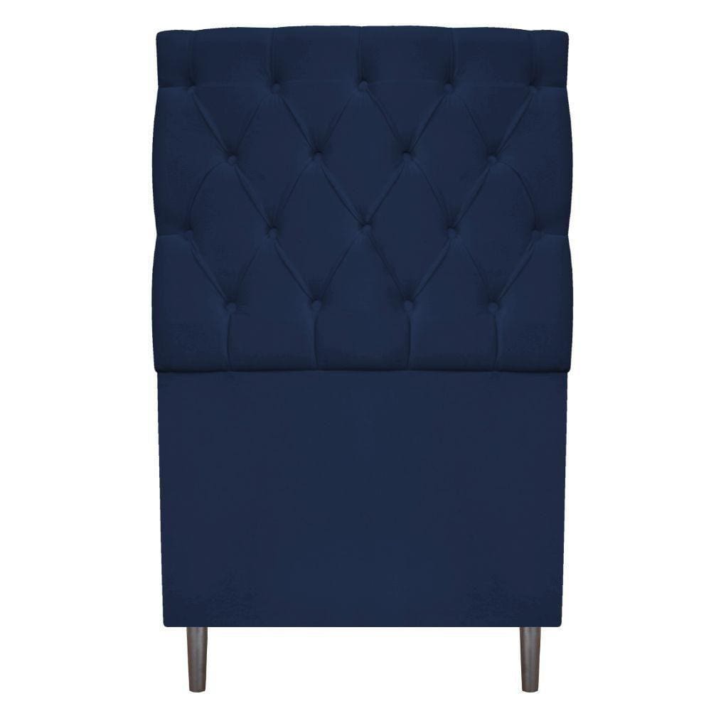 Cabeceira Estofada Liverpool 90 Cm Suede Azul Marinho Adj Decor