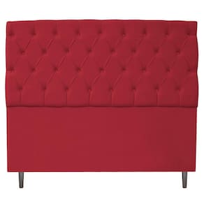 Cabeceira Estofada Liverpool 195cm King Suede Vermelho