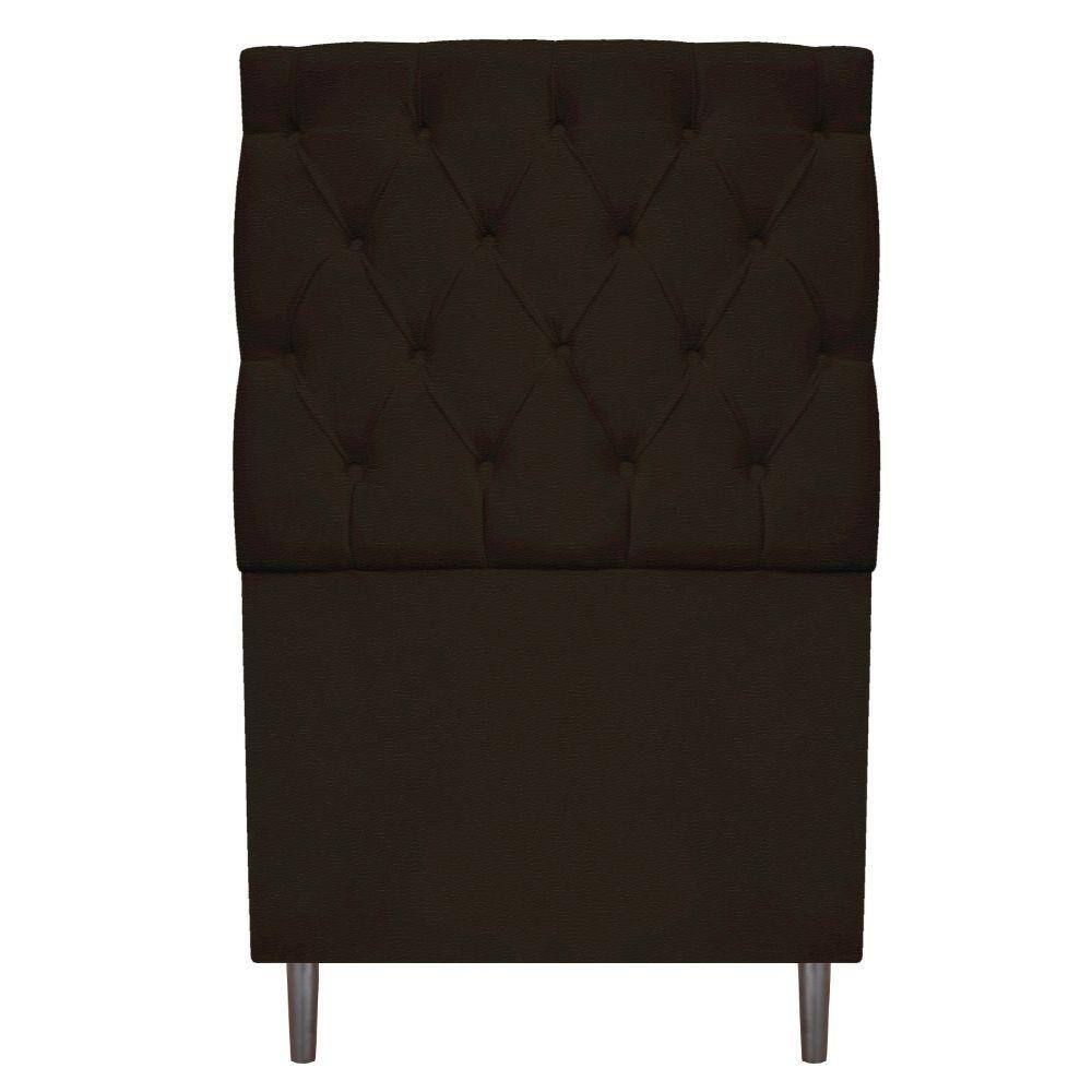 Cabeceira Estofada Liverpool 90 Cm Corano Marrom Adj Decor
