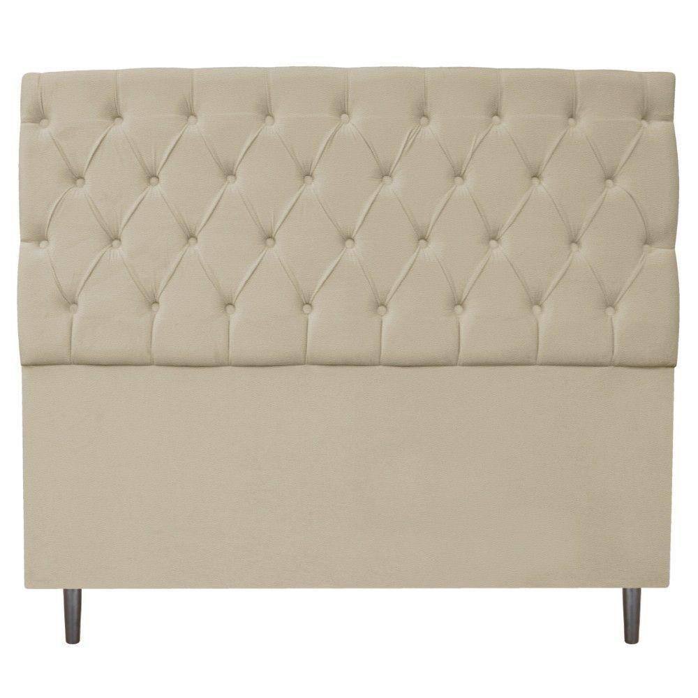 Cabeceira Estofada Liverpool 140 cm Casal Corano Bege